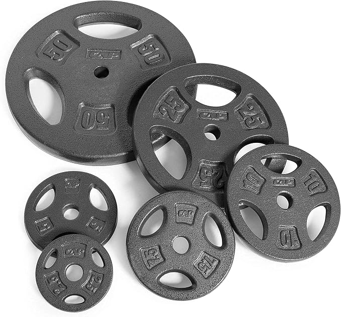 WF Athletic Supply Cast Iron 1-Inch Standard Grip Plate for Strength Training, Muscle Toning, Weight Loss & Crossfit - Multiple Choices Available
