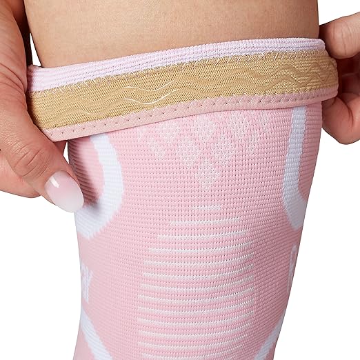 RiptGear Knee Compression Sleeve Women - Knee Support and Compression Knee Brace for Women Working Out For Pain, Running (Small, Pink (2 Pack))