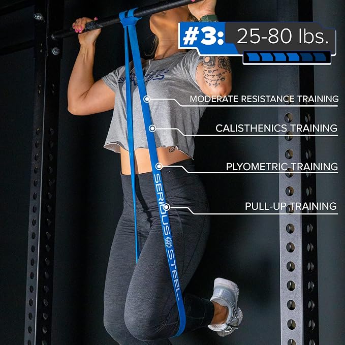 SERIOUS STEEL FITNESS Assisted 41" Pull-Up Band, Resistance & Stretch, Powerlifting & Pull-up Assist Loop (Single Band)