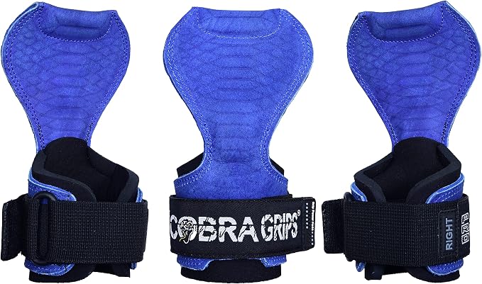 Cobra Grips Weight Lifting Gloves with Adjustable Neoprene Padded Wrist Wraps - Heavy Duty Alternative to Power Lifting Hooks for Deadlifts