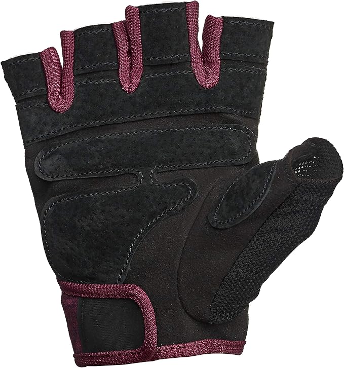 Harbinger Women's Flexfit Wash and Dry Workout Weightlifting Gloves with Padded Leather Palm (1 Pair) Black/Heather