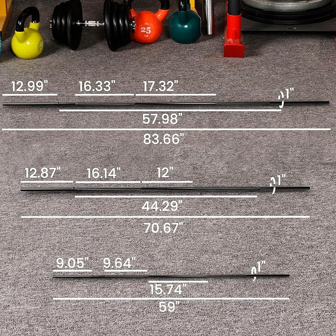 Fitvid Stardard Barbell for Weightlifting and Power Lifting, 300 Pound Capacity