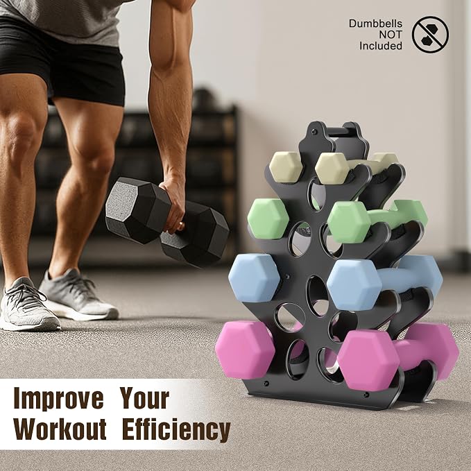 5-Tier | 4-Tier Dumbbell Rack Only Weight Racks For Free Weights Dumbbell Tower (No Dumbbells Rack Only)