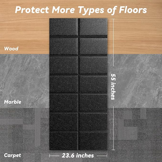 VTORY Walking Pad Mat for Carpet - 1/5" Thick Foldable Treadmill Mat | Non-Slip High Density for Bike, Elliptical, Home Gym Use