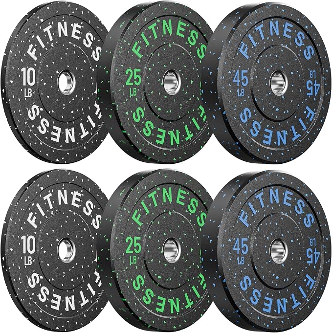 2" Bumper Plates Set Olympic Weight Plates for Barbell Strength Training | Papababe 2Inch Weights Plates Set, Floor Protective Plates, 20-600lbs Rubber Bumper Plates for Weightlifting, Bench Press