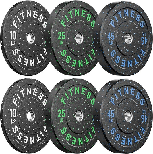 2" Bumper Plates Set Olympic Weight Plates for Barbell Strength Training | Papababe 2Inch Weights Plates Set, Floor Protective Plates, 20-600lbs Rubber Bumper Plates for Weightlifting, Bench Press