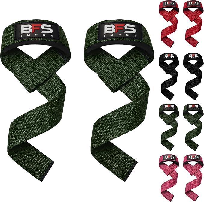 Lifting Straps for Weightlifting, Weightlifting Cotton Straps with Neoprene Padding for Men women Gym Wrist Straps for Bodybuilding powerlifting, Strength Training and Deadlifting