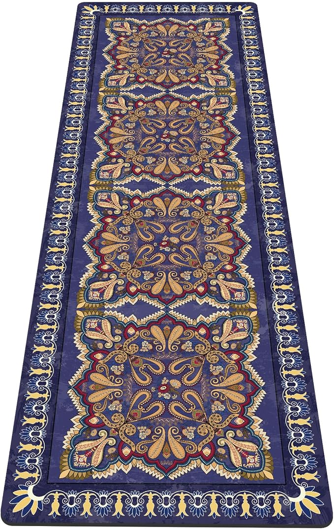 nuveti Yoga Mat Print Extra Thick TPE Non Slip Fitness Exercise Mat with Carrying Bag,72"x24" Extra Thick 6MM Exercise & Workout Mat for Yoga, Pilates Fitness and Floor Exercises