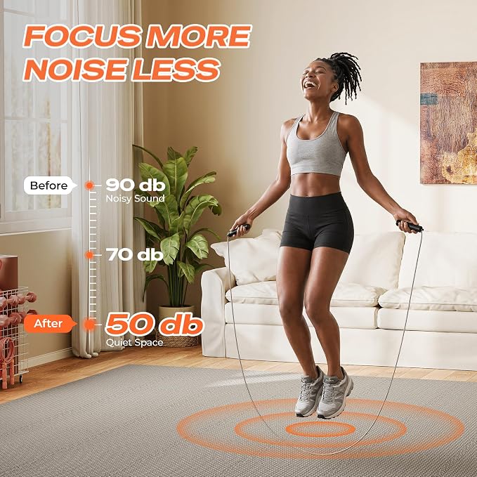 SUPERJARE Gym Floor Mats, EVA Foam Puzzle Exercise Mats, Interlocking Floor Mats, Cushioned Foam Floor Tiles, Gym Flooring Workout Mat for Home Gym, Playroom, Garage, 12.6"x12.6"x0.4"
