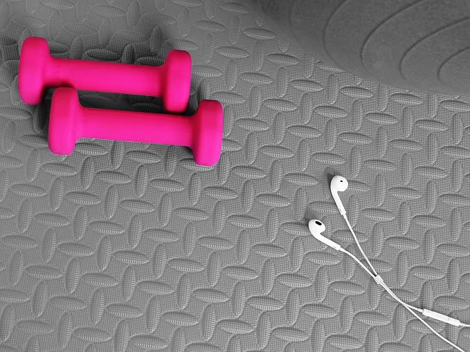 BalanceFrom Puzzle Exercise Mat 3/4" Thick, EVA Interlocking Foam Floor | Tiles for Home Gym, Mat for Home Workout Equipment, Floor Padding for Kids, Gray, 24 in x 24 in x 3/4 in, 24 Sq Ft - 6 Tiles