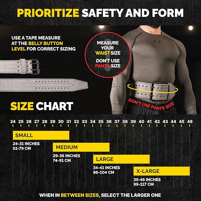 5mm Genuine Leather Weight Lifting Belt for Squats and Deadlifts | 4-inch lumbar support, two-prong buckle, double-layer construction, comfortable adjustable fit for heavy lifts