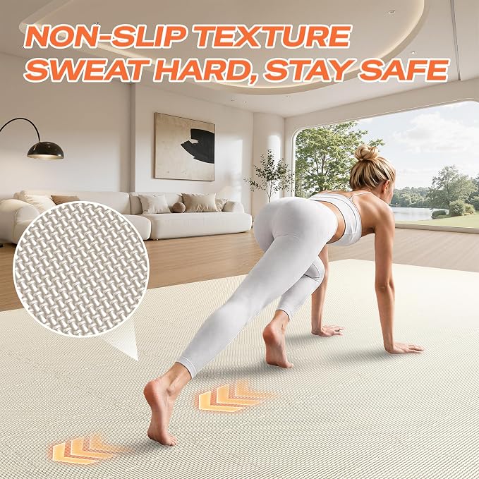 SUPERJARE Gym Floor Mats, EVA Foam Puzzle Exercise Mats, Interlocking Floor Mats, Cushioned Foam Floor Tiles, Gym Flooring Workout Mat for Home Gym, Playroom, Garage, 12.6"x12.6"x0.4"