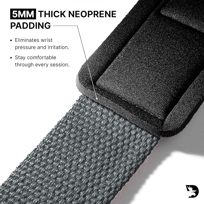 DMoose Fitness Lifting Straps 24" (Pair) - 5mm Padded Durable Wrist Straps for Weightlifting & Powerlifting - Cotton Lifting Strap with Silicone Grip for Men & Women - Deadlift Strap for Gym Workout