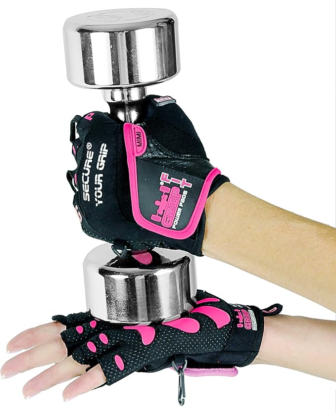 Grip Power Pads Mimi Women’s Workout Gloves – Lightweight Weightlifting Gloves with Strong Grip for Gym, Cross Training, Cycling, Pull-Ups, Climbing, Rowing & Fitness