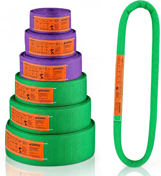 Endless Round Sling Lifting Strap- 3 Feet x 5300 lbs Vertical Capacity - Polyester Lifting Sling Strap, Heavy Duty for Rigging Moving Towing Hoisting- (1Pack)- Kodiak Straps