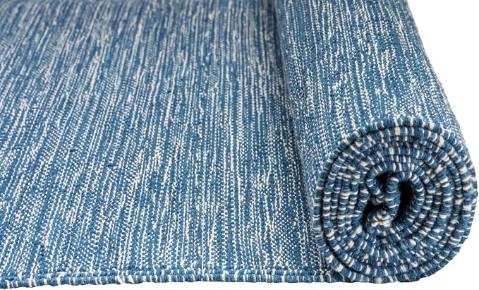 Jade Yoga Organic Cotton Hand Loomed Yoga Mat 72" Indigo