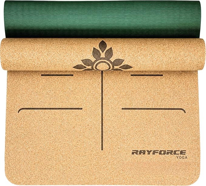 Cork Yoga Mat – Ultra Lightweight 2.2 lbs – Sweat Activated Non-Slip Grip for Hot Yoga & Gym – Easy Carry to Studio – 6MM Thick – Strap Included