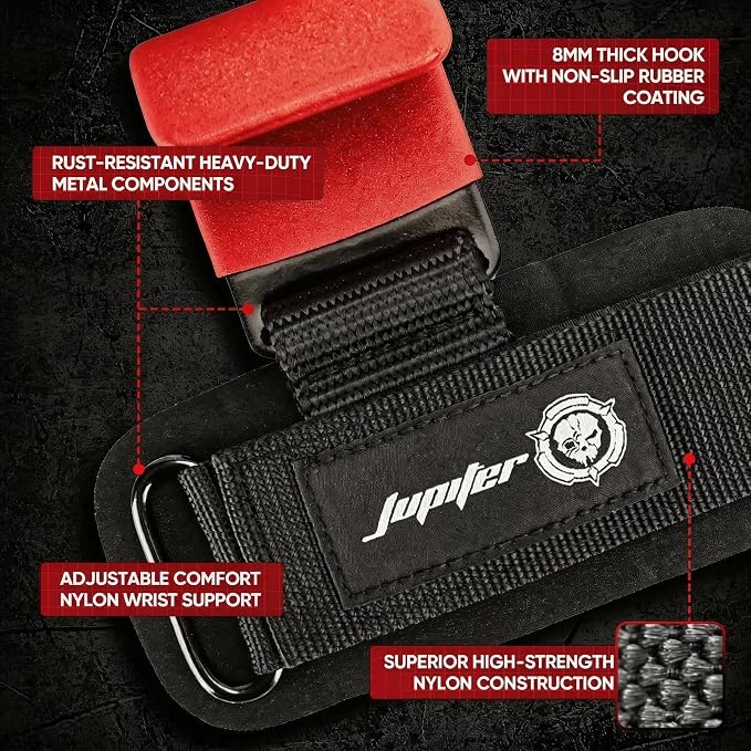 JUPITER Weight Lifting Grips (Pair), Wrist Support for Heavy Lifting, Deadlifts, Pull Ups, Powerlifting & Gym Workouts