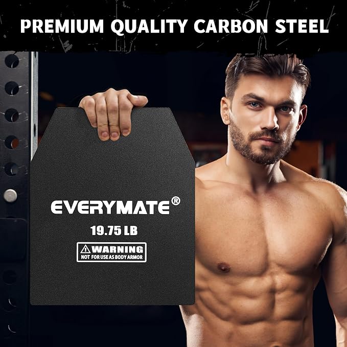 EVERYMATE Tactical Weighted Vest Plates – 3.75/5.75/8.75/14.5/19.75LB Pairs – Insert Weighted Vest Plates- Contoured Ergonomic Fit – WODs, Strength Training, Running, Weight Plates for Vest