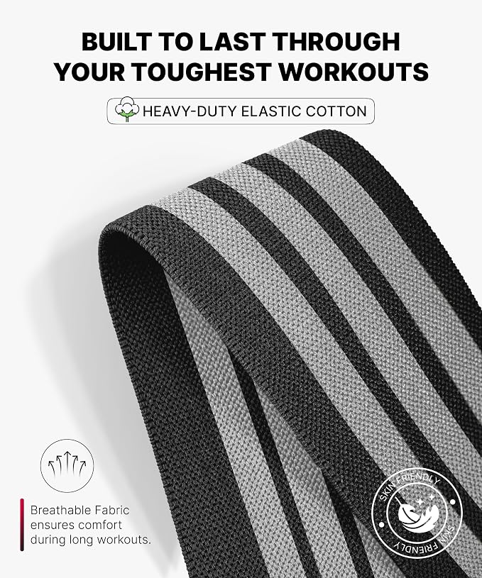 DMoose Fitness Knee Sleeves for Weightlifting (Pair) 78" Knee Wraps for Squats, Powerlifting & Joint Stability