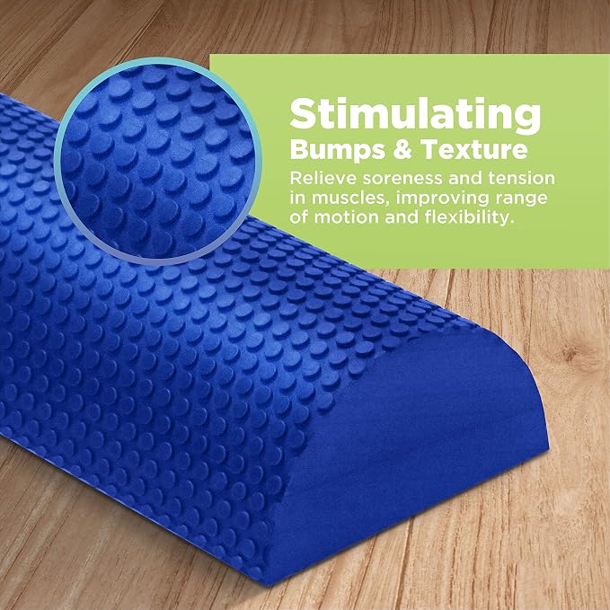Bean Products High Density Half Round Foam Roller 18" For Physical Therapy