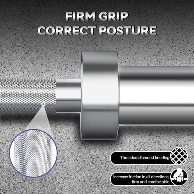 7FT/4 ft Home Gym Barbell Bar – 700LB/1500LB/500LB Capacity, Anti-Slip Knurling, Solid Steel, for Weightlifting, Strength Training