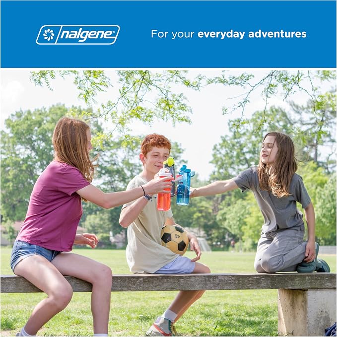 Nalgene 24 oz On The Fly Lock-Top Water Bottle, Rhino w/Brown and Black | Easy Chug Cap with Locking Lid, Cup Holder Size, BPA-Free, Durable & Leak Proof, Slim Travel Bottle for School & Sports
