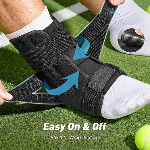 LETSHAKE Ankle Brace for Sprained Ankle, Stronger Support Ultra Lightweight | Dual Side Stabilizer Spring, Adjustable Breathable Comfortable for Injury Recovery, Basketball, Men Women Shoe Size 7.5-10.5