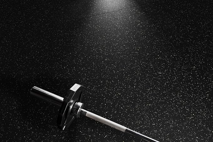 Genaflex Rubber Gym Floor Mat, Heavy Duty Commercial Protective Gym Flooring Roll - 8mm Thick (10% Grey, 4' X 4')