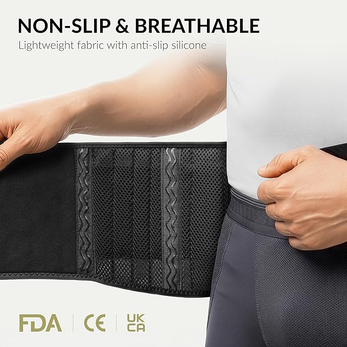 BraceUP Back Brace for Men and Women Lower Back - Breathable Waist Lumbar Support Belt for Sciatica, Herniated Disc, Scoliosis Back Pain Relief, with Dual Adjustable Straps (L/XL 35-43 In)