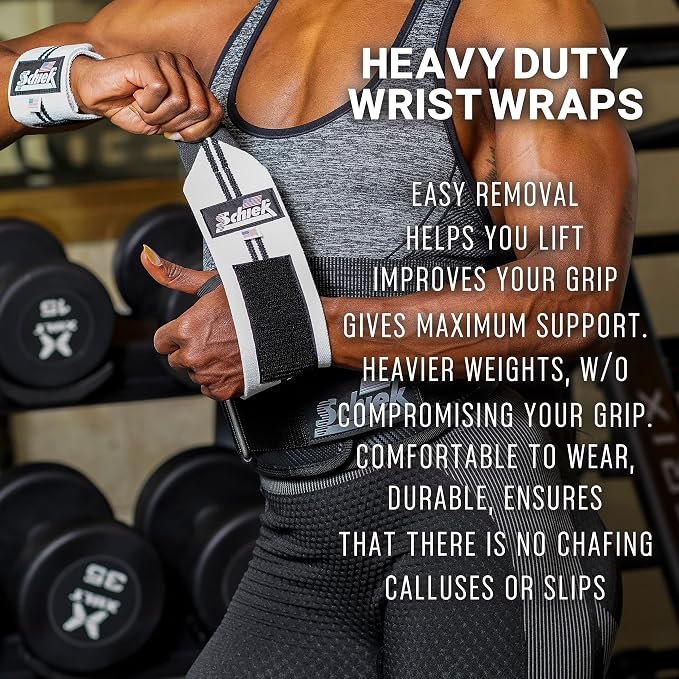 Schiek Sports Heavy Duty Model Wrist Wraps - Gym Workouts Wrist Support - Weight Lifting