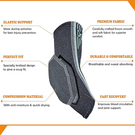 Doc Miller Elbow Compression Sleeves for Tendonitis, Women & Men, 1 Pair | Compression support, Arm Brace, Tennis Injuries, Bursitis Relief, Tendon Care, Active Use, Sports & Recovery