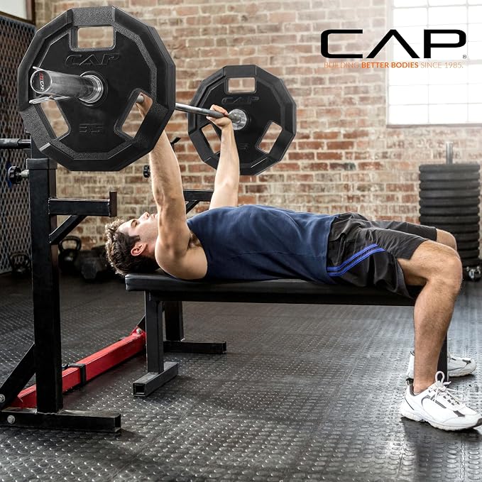 CAP Barbell 2-Inch Olympic Cast Iron Plate Weight Set | 75-285 lbs | Multiple Options