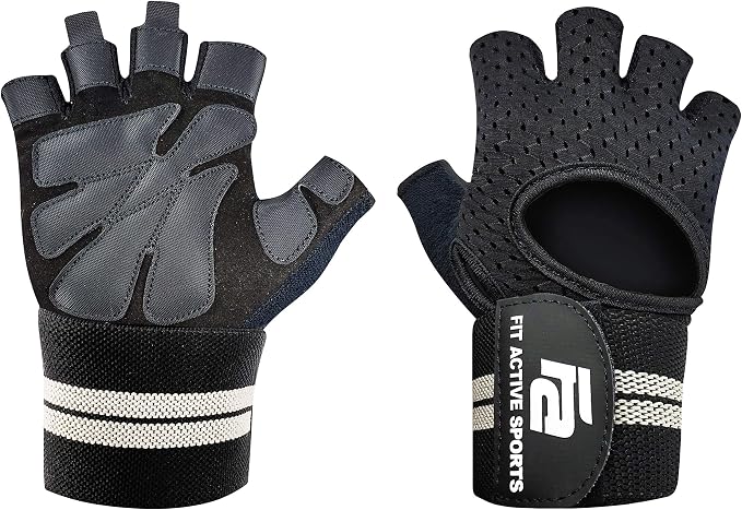 New Grip 2.0 Ventilated Weight Lifting Workout Gloves with Wrist Wraps for Gym Exercise, Weightlifting, Pull Ups - for Men & Women