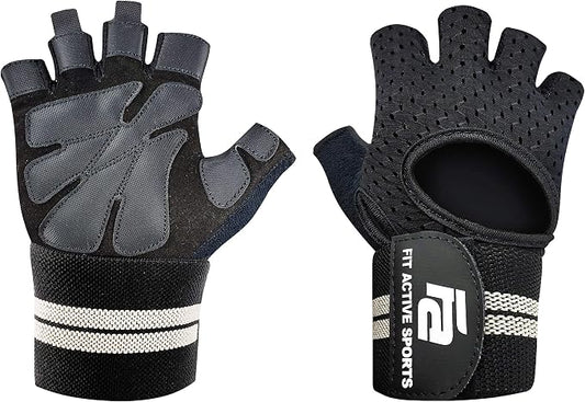 New Grip 2.0 Ventilated Weight Lifting Workout Gloves with Wrist Wraps for Gym Exercise, Weightlifting, Pull Ups - for Men & Women