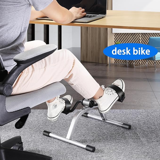 RYGEO Pedal Exerciser Mini Exercise Bike for Leg and Arm Recovery Exercise Lightweight and Portable Floor Bike