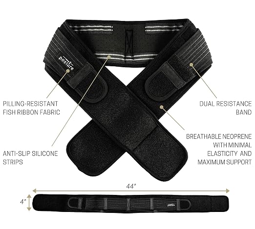 Vriksasana Posture Sacroiliac Hip Belt for Women and Men That Alleviates Sciatic, Pelvic, Lower Back, Leg and Sacral Nerve Pain Caused by Si Joint Dysfunction| Trochanter Brace (Regular, Black)