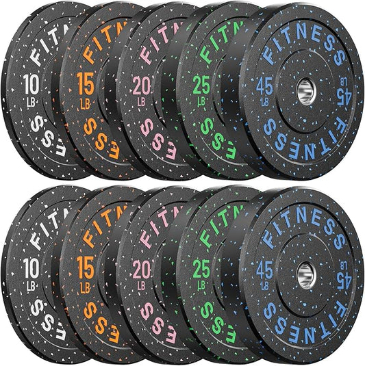 2" Bumper Plates Set Olympic Weight Plates for Barbell Strength Training | Papababe 2Inch Weights Plates Set, Floor Protective Plates, 20-600lbs Rubber Bumper Plates for Weightlifting, Bench Press