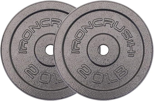 Standard 1 inch Cast Iron Weight plates - Superior Hammertone Finish, Wider Range 1.25-50 lbs Weights. Ideal for Dumbbell Handles, 1in Barbells, Adjustable Kettlebell Handles - Sold in Pairs