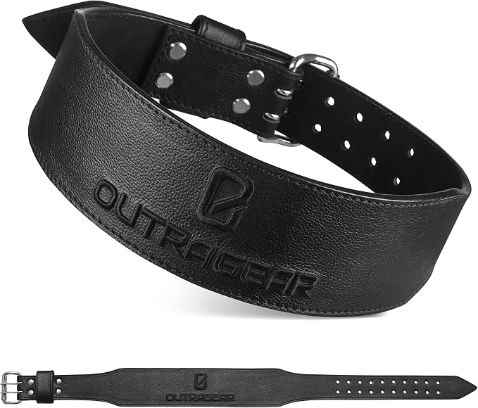Real Leather Weight Lifting Belt - 7mm Gym Belt for Strength Training - Adjustable Buckle Weight Lifting Belts for Men & Women with Core Back Support
