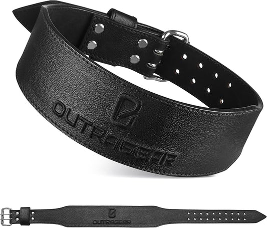 Real Leather Weight Lifting Belt - 7mm Gym Belt for Strength Training - Adjustable Buckle Weight Lifting Belts for Men & Women with Core Back Support