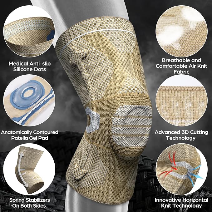 NEENCA Professional Knee Brace, Medical Knee Support for Women & Men Relief | Upgraded Version, Patented Patella Gel Pad & Side Stabilizers, For Knee Pain, Swelling, ACL,PCL, Circulation, Sports, Workout