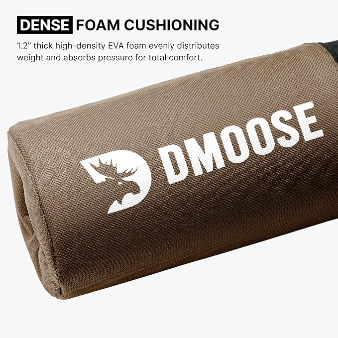 DMoose Fitness Barbell Pad for Hip Thrust, Squat & Lunges - Non-Slip Thick Foam Cushion for Neck and Back Support with Two Straps - Hip Thrust Pad for Leg Day - Fits All Olympic Bars and Smith Machine