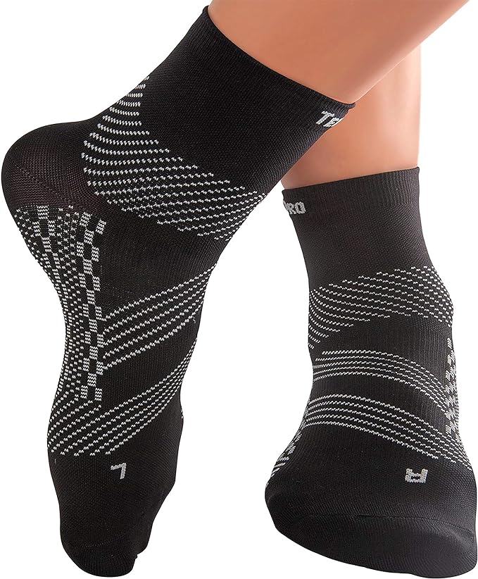TechWare Pro Plantar Fasciitis Socks - Ankle Compression Socks for Women & Men. Achilles Tendonitis Brace & Foot Arch Support