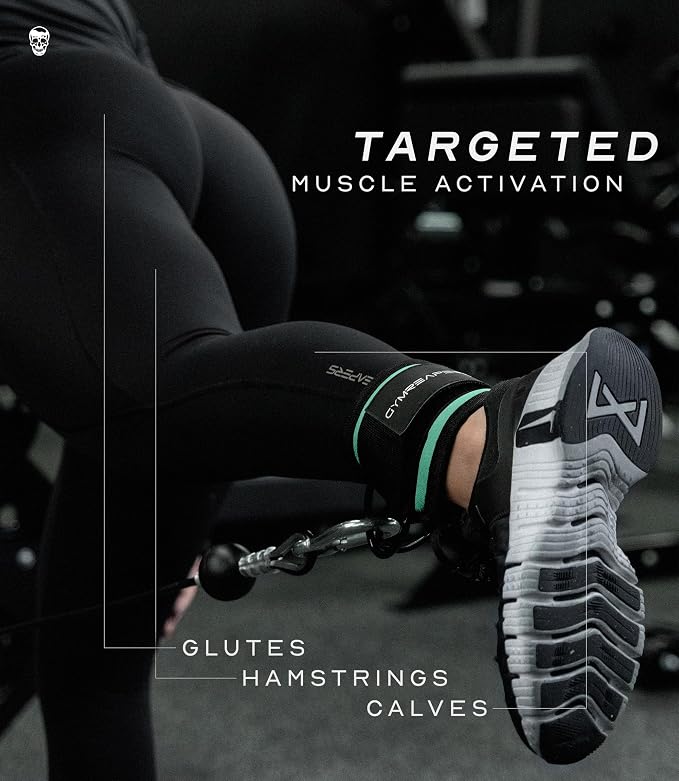 Gymreapers Ankle Straps For Cable Machine Kickbacks, Glute Workouts, Lower Body Exercises - Adjustable Leg Straps with Neoprene Padding