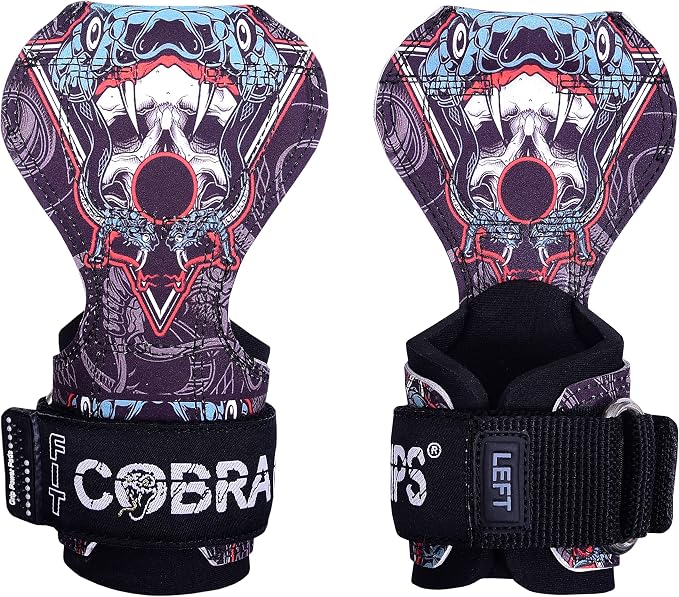 Cobra Grips Weight Lifting Gloves with Adjustable Neoprene Padded Wrist Wraps - Heavy Duty Alternative to Power Lifting Hooks for Deadlifts