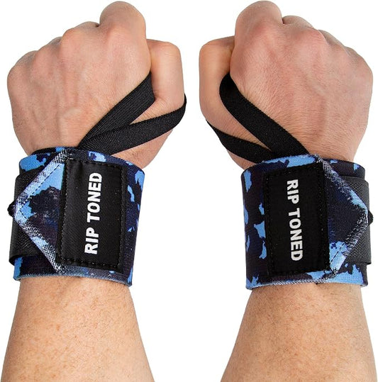Rip Toned Wrist Wraps for Weightlifting – USPA & USAPL Approved – Stiff or Flex – 18" Gym Wrist Straps with Thumb Loop – Maximum Support for Men & Women