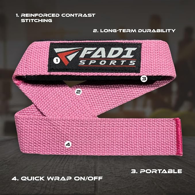 Lifting Wrist Straps for Weightlifting, Bodybuilding, Powerlifting & Deadlifts – 24 Inch Cotton Straps with Padded Neoprene for Strength Training & Grip Support