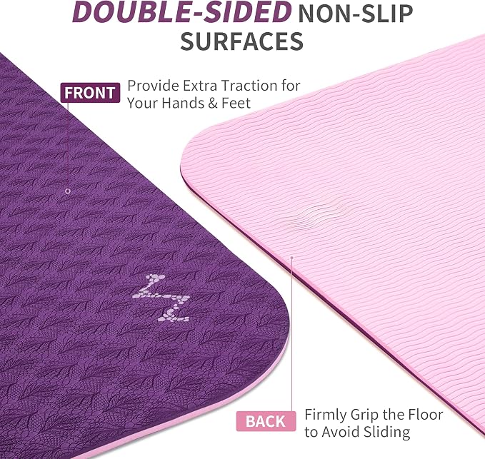 CAMBIVO Extra Wide Yoga Mat for Women and Men (72"/84"x 32"x 1/4") TPE Workout Mat, Non-slip Large Exercise Fitness Mat for Yoga, Pilates, Workout