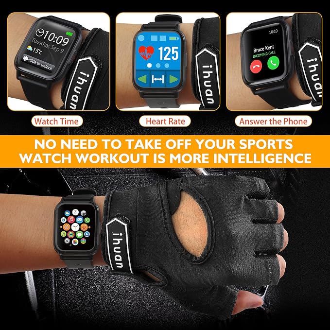 ihuan New Breathable Workout Gloves for Women & Men - No More Sweaty & Full Palm Protection Gym Exercise, Cycling， Fitness, Weightlifting, Pull-ups, Deadlifting, Rowing